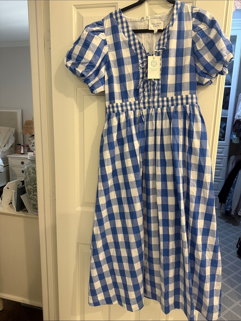 Blue and White Gingham Kids Dress by Hyacinth House